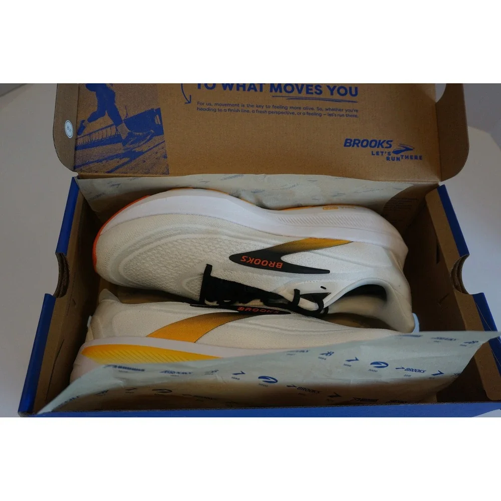 Brooks Revel 9 Mens Running Shoes White Orange Black 110499 1D 141 Size 12